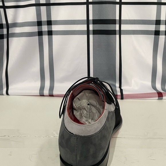 Emilio Franco shoes suede black/gray Oxford red bottom - Picture 4 of 5